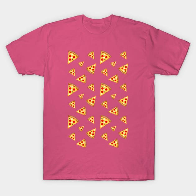 Cool and fun pizza slices pattern hot pink fun girly foodie T-Shirt by PLdesign